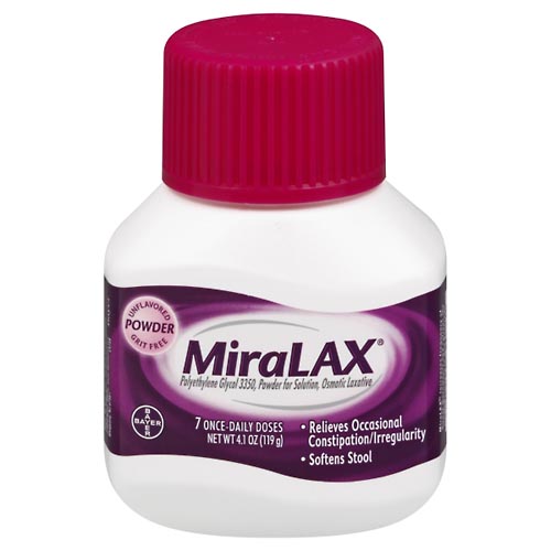 Image for Miralax Osmotic Laxative, Unflavored, Powder,4.1oz from EVERS PHARMACY