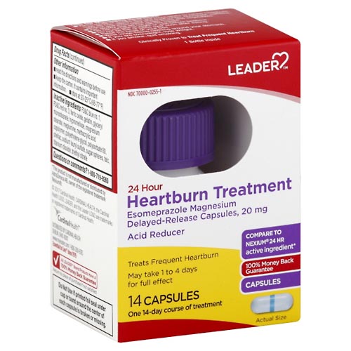 Image for Leader Heartburn Treatment, 24 Hour, Capsules,14ea from EVERS PHARMACY