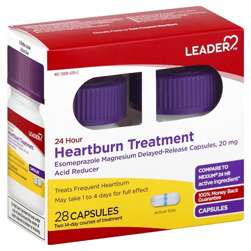 Image for Leader Heartburn Treatment, 24 Hour, Capsules,28ea from EVERS PHARMACY