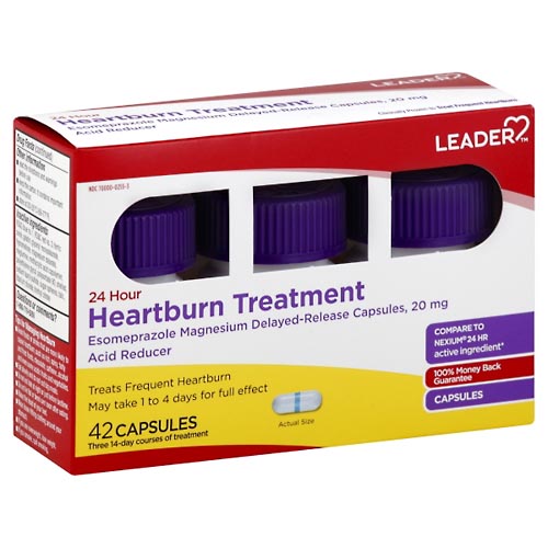 Image for Leader Heartburn Treatment, 24 Hour, Capsules,42ea from EVERS PHARMACY