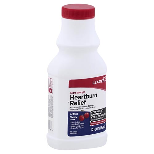Image for Leader Heartburn Relief, Extra Strength, Cherry Flavor,12oz from EVERS PHARMACY