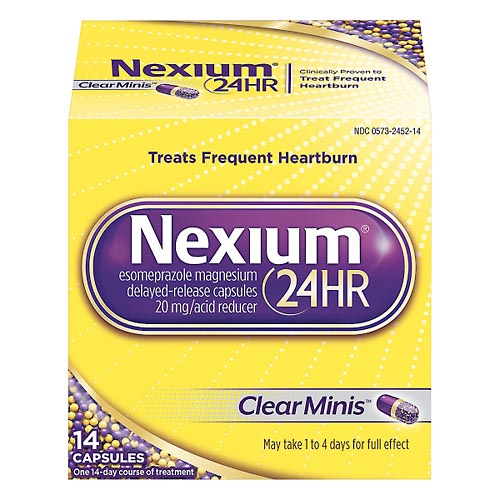 Image for Nexium Acid Reducer, 24 Hr, 20 mg, Delayed-Release Capsules, Clear Minis,14ea from EVERS PHARMACY